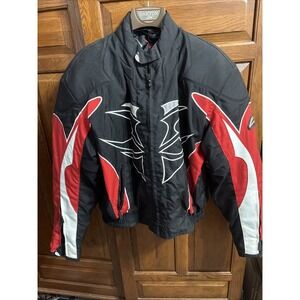 Gericke Tribal Motorcycle Jacket Large Red Black Armored Sheltex Riding Coat